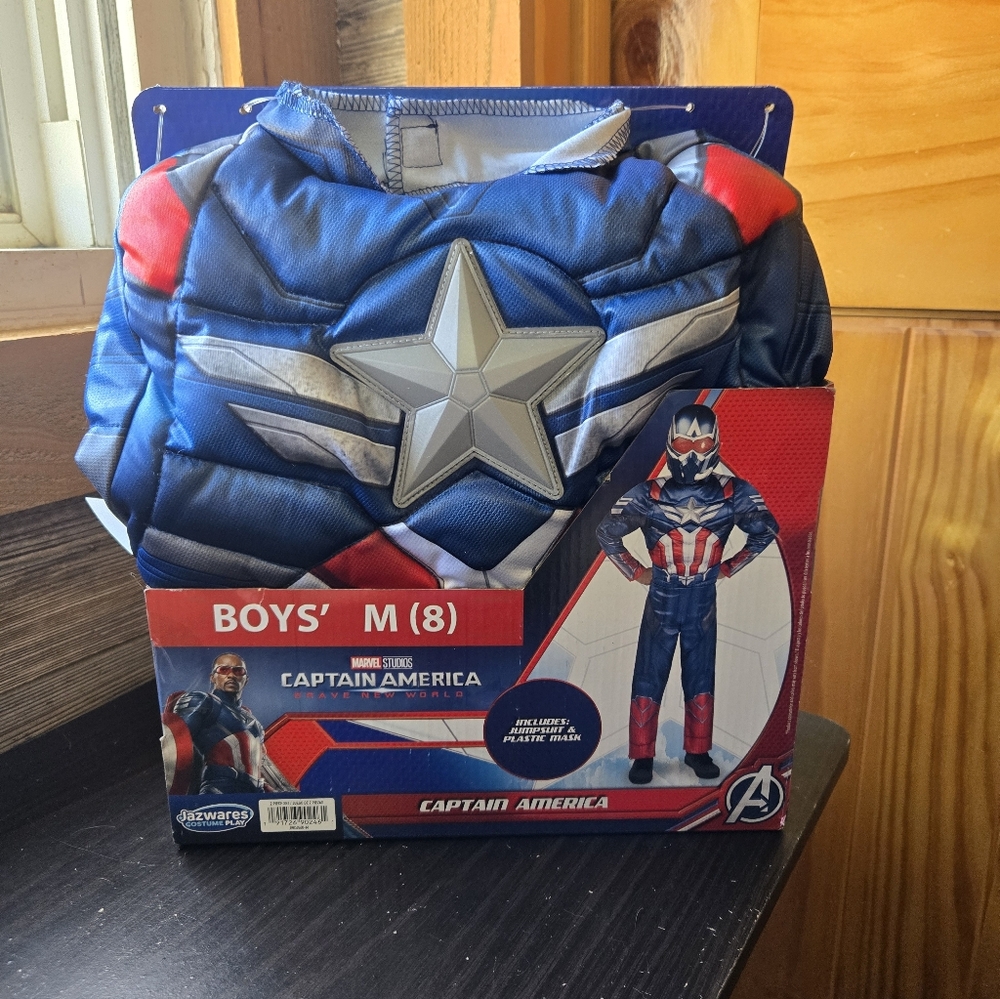 NWT Halloween Costume Boys Marvel Captain America Medium 8 #dressup